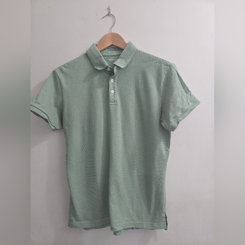 BONOBOS Men’s Green Striped Polo Shirt Slim Fit Sz M